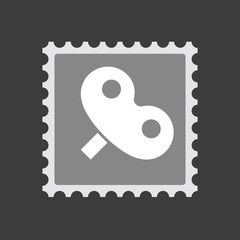 Isolated mail stamp icon with a toy crank