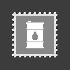 Isolated mail stamp icon with a barrel of oil