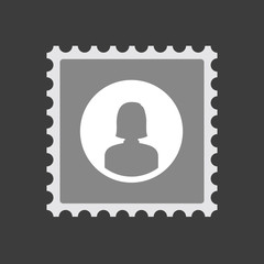Isolated mail stamp icon with a female avatar