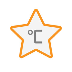 Isolated line art star icon with  a celsius degree sign