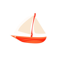 Sailing Toy Boat With White Sails