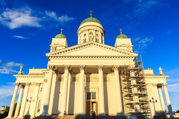 Obraz premium Beautiful view of famous Helsinki Cathedral in beautiful evening light, Helsinki, Finland