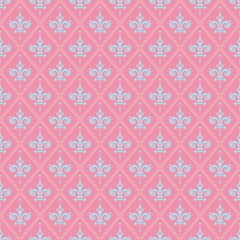 Seamless damask decorative pink wallpaper