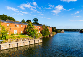 Fototapeta premium Helsinki, Finland. Suomenlinna in a summer day. It is a World Heritage site and popular with tourists and locals