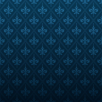 Blue wallpaper. Classic pattern. Vintage