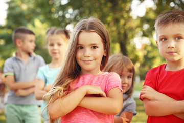 Fototapeta premium Group of happy kids in park