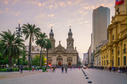 Plaza De Las Armas Square In Santiago