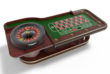 Casino roulette wheel 3D render