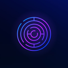 Round maze colorful icon