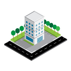 Isometric building vector design.