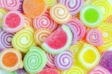 Fototapeta na wymiar Close up of colorful candies texture background
