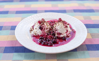 Fresh dessert on the table