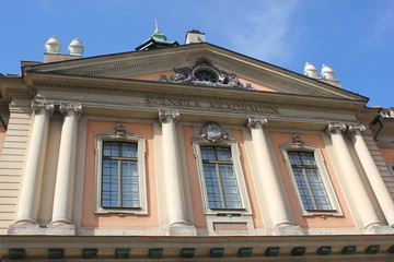 Fototapeta premium Giebel eines historischen Gebäudes in der Altstadt von Stockholm (Schweden)