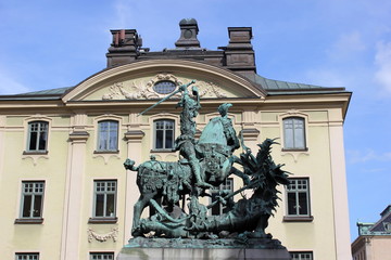 Altstadt von Stockholm (Schweden): St. Georg und der Drache (Skulptur)