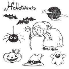 hand-drawn halloween.vector
