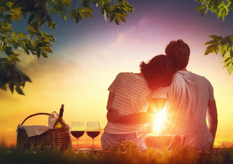 couple picnicking together