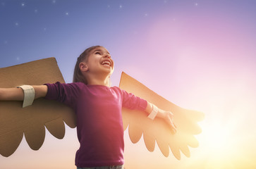 Kid with the wings of a bird