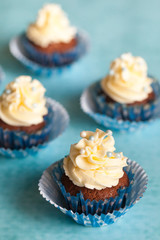 Chocolate cupcakes with vanilla cream