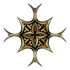 Golden Ancient Abstract Cross