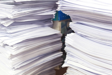 pile of document on desk