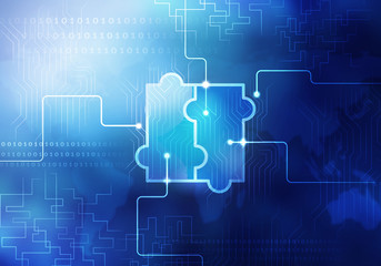 Curcuit board background . Mixed media