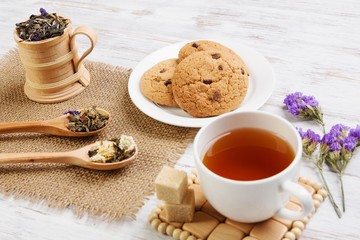 Herbal tea and cookies