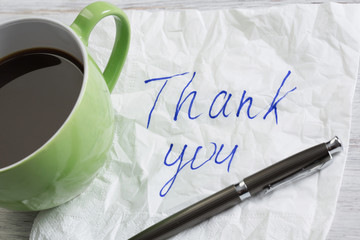 Message written on napkin