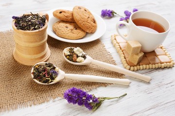 Herbal tea and cookies