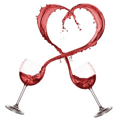 red wine heart shaped