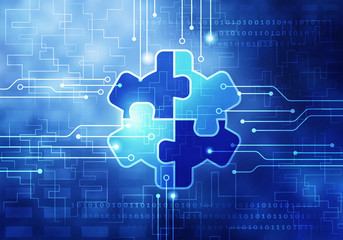 Curcuit board background . Mixed media