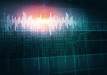 Sound equalizer background . Mixed media