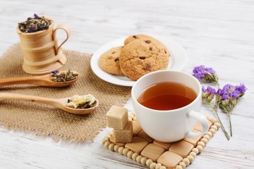Herbal tea and cookies