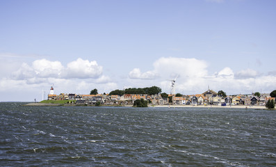 skyline of fishing village urk in Holland - obrazy, fototapety, plakaty