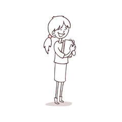 Woman holding a Book