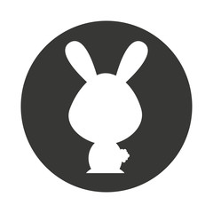 cute animal silhouette isolated icon