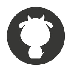 cute animal silhouette isolated icon