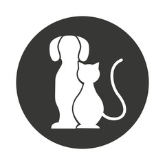 cute animal silhouette isolated icon