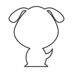 cute animal silhouette isolated icon