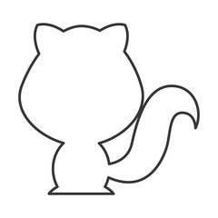 cute animal silhouette isolated icon
