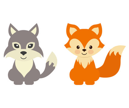 cartoon wolf and fox