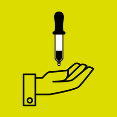 hand laboratory tools chemistry vector illustration graphic