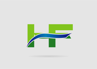 HF Logo. Vector Graphic Branding Letter Element

