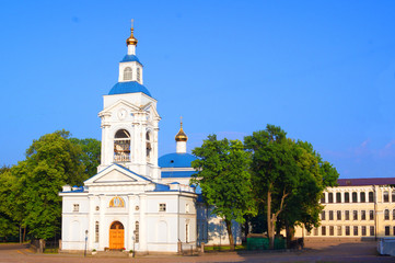 Fototapeta na wymiar Russian Orthodox Cathedral in Vyborg, Russia, North-West region