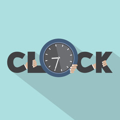 Clock Typography With Hands Symbol Design Vector Illustration
