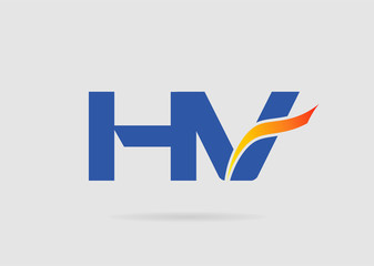HV Logo. Vector Graphic Branding Letter Element
