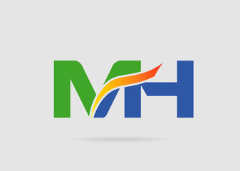 M and H logo vector
