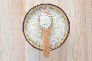 Grain white rice in a bowl