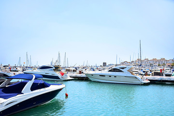 Fototapeta na wymiar Sail boat harbor