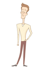 Illustration of young handsome man.