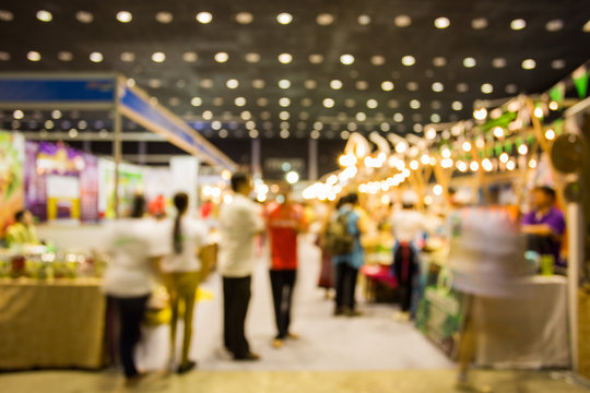 Blurred image of street market